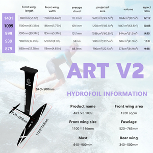 Extra-Long Wings Power Carbon Fiber Foil Board ART V2 1099 Front/Rear Fuselage Mast Bast <b>Screws</b> Hydrofoil <b>Set</b> Cover JFS ART V2 1 - Product Image 2