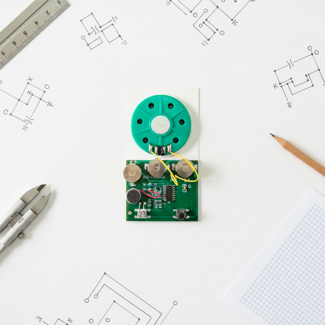 Custom Magnetic Recordable Sound Module Music Audio Chip Hole Mounting for Greeting Gift Card Box DC Input 4.5V Speaker 0.5W
