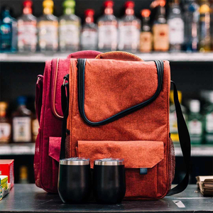 Mochila aislada Portador de vino Tote de vino Gimnasio Duffel Cubiertas de copa de acero inoxidable para amantes del vino Entusiastas Gran idea de regalo - Product Image 5