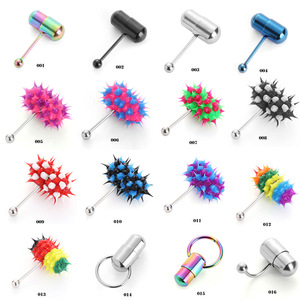 Anneau de <span class=keywords><strong>langue</strong></span> vibrant en caoutchouc Jachon Hip Hop 1,6*18*5mm Barre en acier inoxydable Piercing de <span class=keywords><strong>langue</strong></span> Punk Bijoux de corps unisexe - Product Image 5