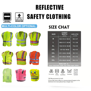 Vente en gros Gilet haute visibilité de haute qualité avec logo personnalisé Gilet de sécurité réfléchissant en maille avec poche - Product Image 3
