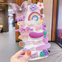 Lot de 14 pinces à cheveux dessin animé pour bébé Barrettes à fleurs pour fille Accessoires pour cheveux d'enfants avec frange