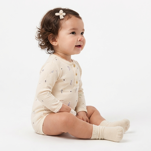 Vente en gros de combinaisons pour bébé fille à manches longues en coton, imprimé floral, barboteuse pour nourrisson, combinaison douce et respirante pour bébé, confortable pour nouveau-né - Product Image 3