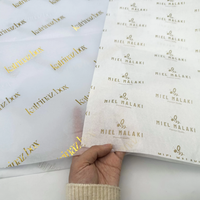 Papier de soie personnalisé avec logo imprimé, dorure à chaud, 17 g/m²/22 g/m², papier blanc pour emballage de vêtements/coffrets cadeaux, papier de soie personnalisé