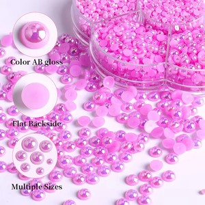 Perles en résine AB mélangées pour ongles, 2-10 mm, perles plates colorées, tailles assorties pour la décoration d'ongles DIY - Product Image 3