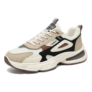 Vente directe d'usine, chaussures de sport respirantes en mesh pour hommes, chaussures décontractées tendance et à la mode à semelle épaisse pour les loisirs. - Product Image 1