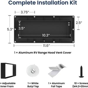 Capot d'échappement réglable en aluminium pour <span class=keywords><strong>camping</strong></span>-<span class=keywords><strong>car</strong></span>, amortisseur de verrouillage de profondeur de collier noir pour réchaud de <span class=keywords><strong>camping</strong></span>, micro-ondes, ventilateur de voiture - Product Image 4