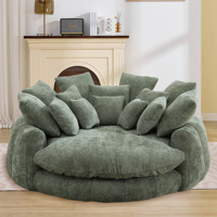 Sofá Cama Comprimido de Chenilla Extra Grande con Asiento Profundo, Estilo Moderno, Envasado al Vacío, Disponible en Inventario Local de Canadá