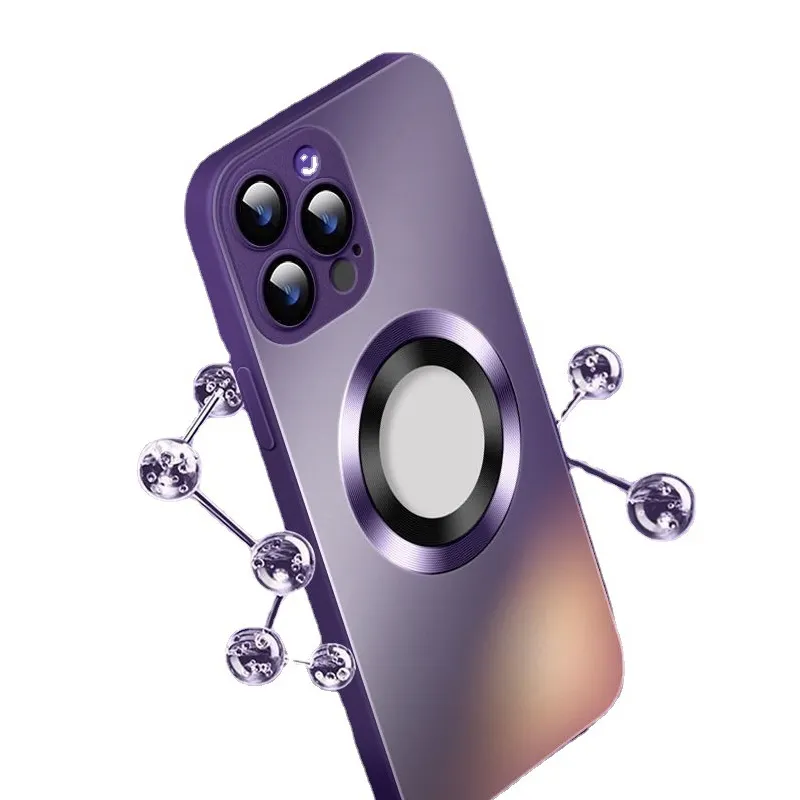 Yeni manyetik telefon kılıfı manyetik şarj iPhone15 için 14 Pro Max 13 12 11 buzlu cam durumlarda Dropshipping ürünleri 2024 kapak