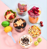 Fuling Parfait Cups Saladecontainer Plastic Met Koepeldeksels, Ijsbekers Voedselbakjes Dessertbekers