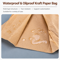 Vierkante bodem bruine witte kraft papieren zakken groothandel aangepaste logo waterdichte oliebestendige gecoate verpakking voor bakkerij fruit snacks brood