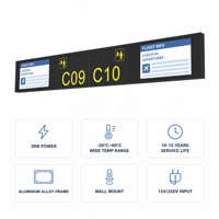 Panel de Señalización Digital LED de Montaje en Pared, Marco de Aluminio, Alto Brillo, Tamaño Personalizado para Pantalla de Información de Vuelos en Aeropuertos