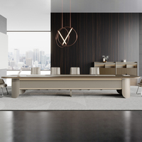 Mesa de Conferencia Moderna de Madera con Diseño de Paneles, Extensible y Personalizable, para Uso Escolar y de Oficina