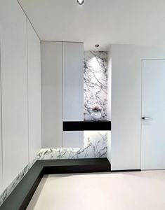 Mueble de <span class=keywords><strong>Entrada</strong></span> Moderno con Pared de Mármol e Iluminación Oculta, Apto para Casas y Apartamentos de Lujo - Product Image 1