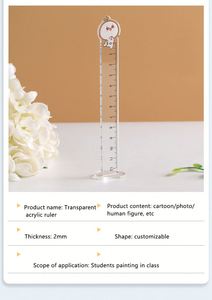 Règle en plastique acrylique découpée au laser, personnalisée, à succès en <span class=keywords><strong>2022</strong></span>, pour la promotion et l'école - Product Image 4