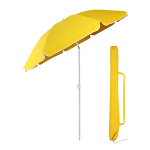 ร่มชายหาดสีเหลืองสำหรับปิกนิกโพลีเอสเตอร์ (140กรัม/ตร. ม.) 6Ft ราคาถูกออกแบบโลโก้ได้ง่าย - Product Image 1