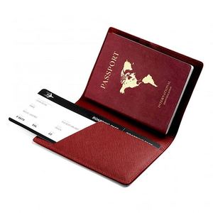 Genuine <b>Navy</b> Blue Color Pu Safiano Leather Passport <b>Bag</b> Personalised Ticket Holder Designer - Product Image 1