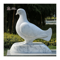 Ornement de jardin Statue d'oiseau en pierre Sculpture de colombe en marbre Fabricant