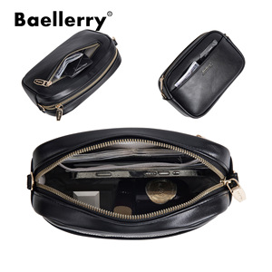Sac bandoulière carré horizontal Baellerry pour femme avec fermeture éclair, portable, usage quotidien, marron - Product Image 3