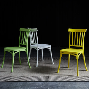 Chaises Windsor modernes ergonomiques empilables en plastique noir tressé pour café, banquet, salle à manger, mariage, hôtel, école, centre commercial - Product Image 4