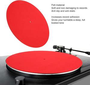 Rouge Blanc Gris Noir Couleur Client Logo Impression Feutre Slipmats DJ Platine 12 "LP <span class=keywords><strong>Vinyle</strong></span> Record Slip Mat Réduire Les Bosses De Vibration - Product Image 2