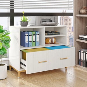 Meuble de classement moderne en bois avec 1 tiroir, pieds réglables, étagère amovible, anti-basculement pour formats Lettre/Légal/A4 - Product Image 6