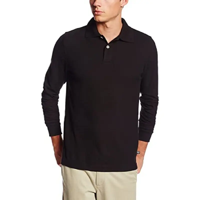 Winter custom cotton Long sleeve polo t-shirt warm high-neck brushed men long-sleeved T-shirt
