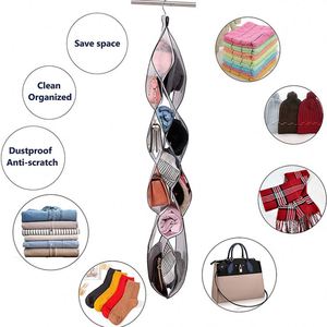 14 Clear Pockets Hanging Shoe Organizer Storage Bag for Handbags or Purse <b>Clothes</b> <b>Boxes</b> Product Type - Product Image 6
