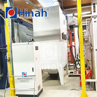 Ligne de production de revêtement automatique avec robot de pulvérisation, cabine de récupération cyclonique et four de cuisson pour pièces métalliques