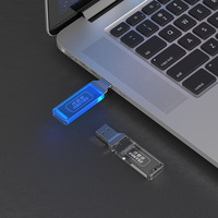 Nuevo Pendrive USB 2.0 con Luz LED, Memoria USB de Cristal, Capacidad de 128GB, Diseño Metálico, Llegada en 2026