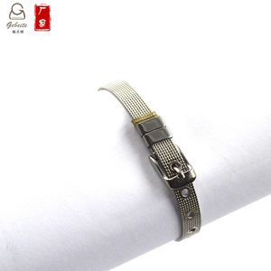 Stainless Steel Mesh Charm Bracelet Adjustable <b>Bangle</b> Watch Band Silver Tone <b>for</b> Women <b>Men</b> Party Jewelry - Product Image 2
