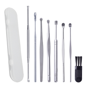 8-Pcs Stainless Steel <strong>Ear</strong> Wax Removal Tool Set Includes <strong>Ear</strong> Pick and Spring for Home Use Earwax <strong>Cleaning</strong> <strong>Kit</strong> - Product Image 1