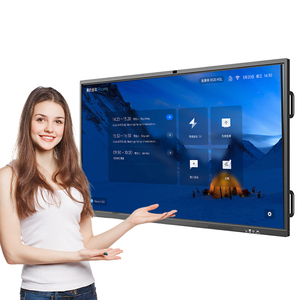 ไวท์บอร์ดอินเทอร์แอคทีฟแบบสัมผัส 4K 20 จุด พร้อมระบบปฏิบัติการ Android และ Windows  ขาตั้งแบบเคลื่อนย้ายได้ สำหรับการประชุมและการศึกษาแบบออลอินวัน - Product Image 1