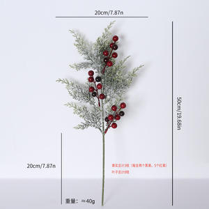 Ramas Decorativas Navideñas con Copos <span class=keywords><strong>de</strong></span> Nieve, Agujas <span class=keywords><strong>de</strong></span> Pino, Bayas Rojas Artificiales, Decoración para el Hogar, <span class=keywords><strong>Ramo</strong></span> <span class=keywords><strong>de</strong></span> Pino, Venta al por Mayor <span class=keywords><strong>de</strong></span> Fábrica - Product Image 5