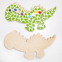 Buenoarte Dinosaur Cadeau Créatif Kits de Mosaïque DIY Écologiques Tuiles de Verre pour Enfants Épaisseur 7MM 14x26cm Design Moderne pour Chambre