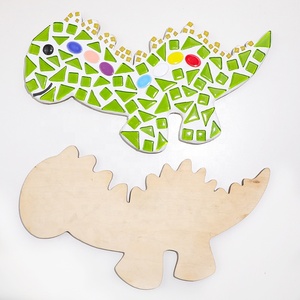 Buenoarte Dinosaurus Creatief Cadeau Eco-vriendelijke DIY Mozaïek Knutselsets Kinderen Glas Tegels 7MM Dikte 14x26cm Modern Design Kamer - Product Image 3