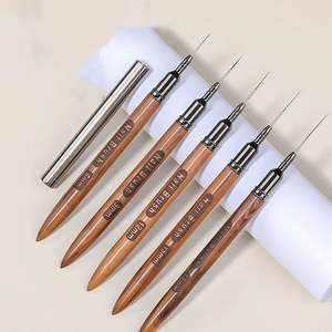 Pinceau à ongles en gel synthétique avec manche en bois personnalisé pour la peinture d'art d'ongles DIY - Product Image 5