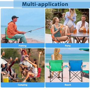 Factory Wholesale Custom Logo Outdoor Portable Folding Metal Beach Armchair Foldable Lightweight Camping Travel Fishing <b>Chair</b> - Product Image 4