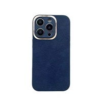 Coque de téléphone unie en cuir PU couleur unie pour IPhone