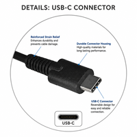 Chargeur rapide USB-C 95W pour ordinateur portable Lenovo Legion Y740S/Y740S-15IRH/Y9000X - Sortie 20V 4.75A QC4.0/PD3.0 Entrée AC