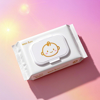 Lingettes humides Sac plat en plastique Pochette pour lingettes Vente en gros Logo personnalisé Sac d'emballage pour lingettes humides pour le nettoyage du visage de bébé avec couvercle