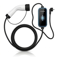 Nouveau chargeur EV portable de niveau 2 3,5 kW 16A Type 2 Prise Schuko EVSE Courant réglable Station de charge mobile IP65 CE/FCC/TUV