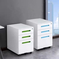 Armoire de classement métallique moderne avec serrure, petit meuble de rangement en acier à 3 tiroirs, gain de place, durable, pour bureau à domicile, pour documents suspendus format Lettre/F4/A4