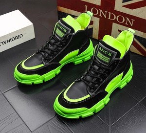 Chaussures montantes pour hommes et garçons, à semelle épaisse, style tendance et moderne, pour sports de plein air, loisirs, skateboard, petites chaussures blanches - Product Image 6