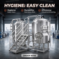 Équipement de brassage de bière artisanale HG, capacité 300L-1000L, usage commercial, contrôlé par PLC, garantie 6 ans, utilisation facile