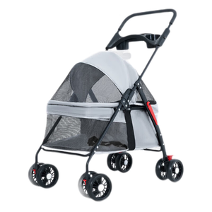 Foldable Pet Stroller With <b>4</b> <b>Wheels</b> Breathable Mesh Dog Carrier Portable Travel <b>Trolley</b> For Outdoor Use - Product Image 3