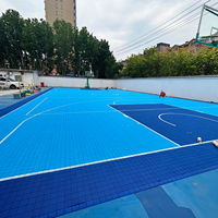 Revêtement de sol pour terrain de pickleball extérieur portable, dalles en PP à emboîtement avec surface antidérapante et drainante