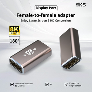 180 °   Accoppiatore DisplayPort Femmina-Femmina con Scocca in Alluminio 8K60Hz, Adattatore Extender per Monitor <span class=keywords><strong>PC</strong></span> Gaming, Laptop, Connettore Video GPU - Product Image 4