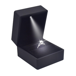 High-End Baked Paint Square Jewelry Box <b>Light</b> Emitting Ring Pendant Necklace Packaging Creative Design Wholesale Available - Product Image 1