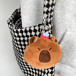Capybara felpa mini cremallera monedero cartera llavero lindo capybara bolsa Anime juguete esponjoso Kawaii Plushie regalo suave juguetes <span class=keywords><strong>de</strong></span> peluche - Product Image 6